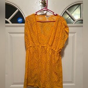 Miken Orange Lace Top